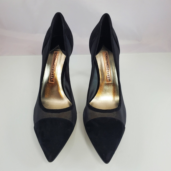 NWT$650 SOPHIA WEBSTER Jasmine Crystal Point Cap Toe Suede Mesh Pump Heel 39 8.5 - Picture 7 of 16